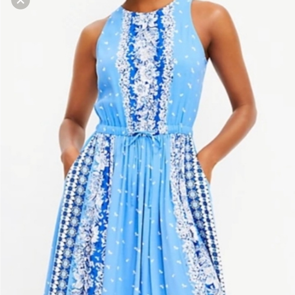 Loft Midi Floral Cutout Dress
